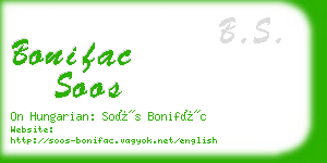 bonifac soos business card